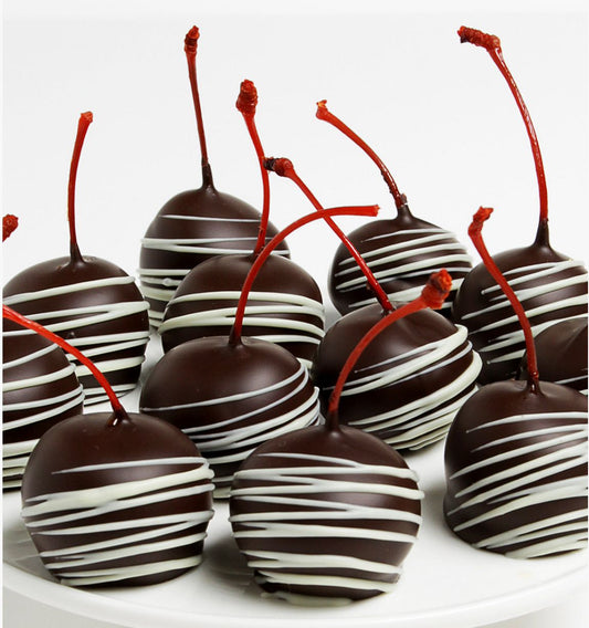 Drizzled White Chocolate Cherries