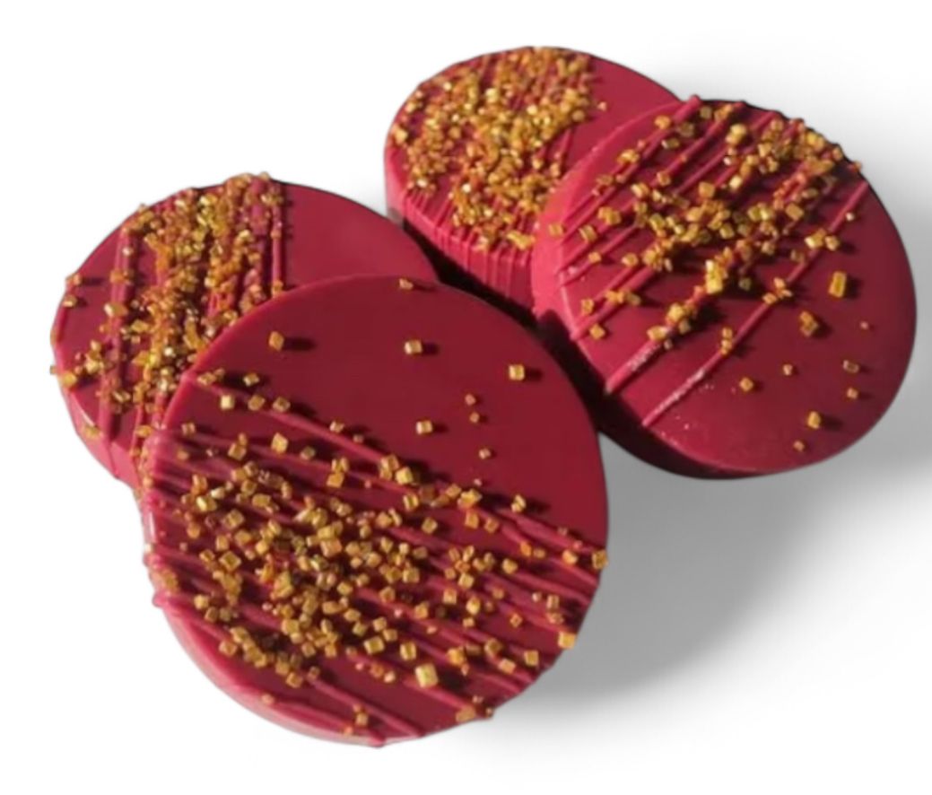 Red with Gold Orange with Sprinkles