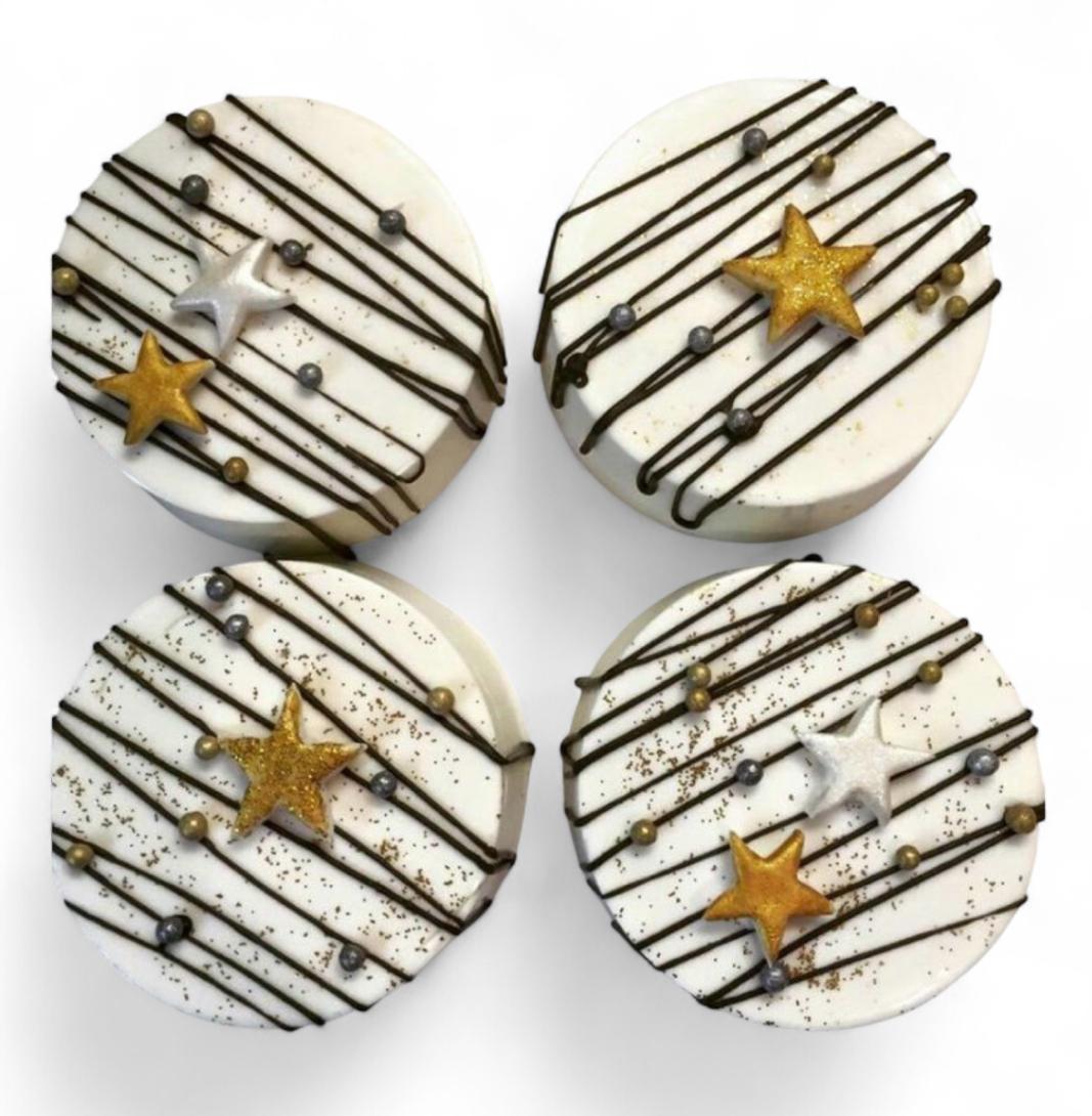 White with Gold Stars