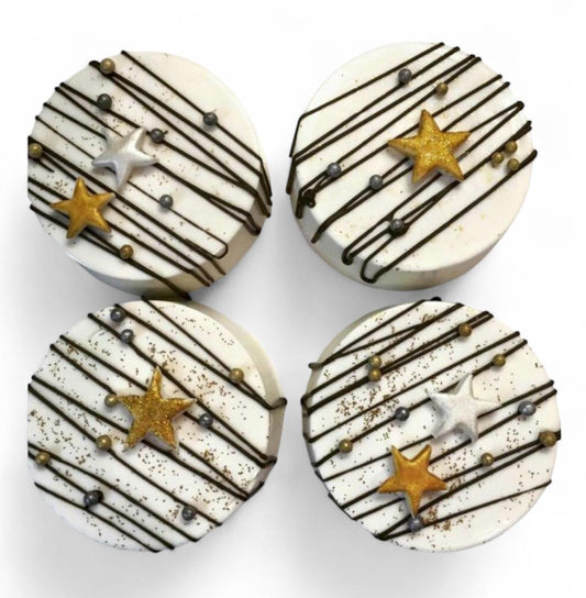 White with Gold Stars