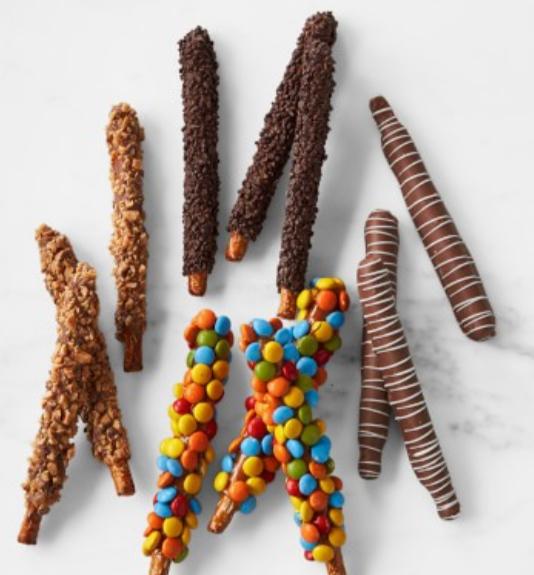 Palitos de pretzel bañados en chocolate